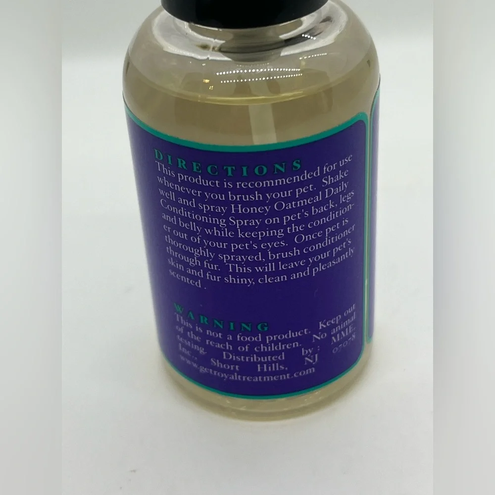 Royal Treatment Honey Oatmeal Daily Conditioning Spray for Pets 58mL Natural New